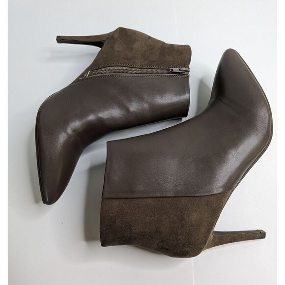 New! Worthington Lorna Memory Foam Taupe Pointed Toe Heeled Ankle Boot, 9M - Picture 2 of 6